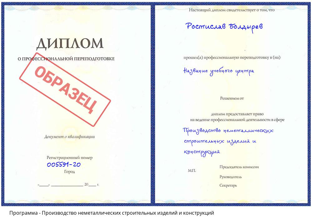 Производство неметаллических строительных изделий и конструкций Шуя
